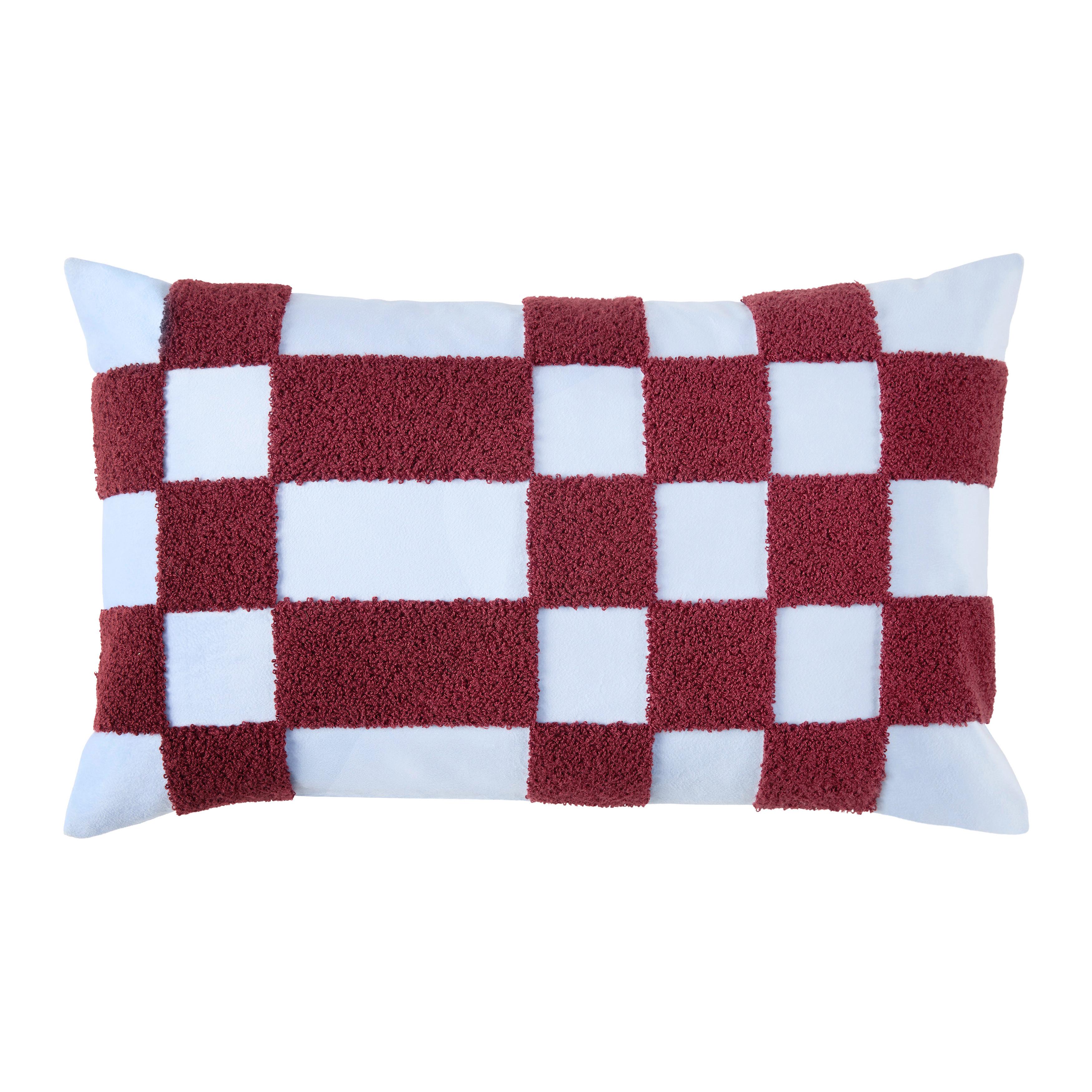Zierkissen Erik Blau/Rot ca. 30x50cm - Blau/Bordeaux, Textil (30/50cm) - Mömax