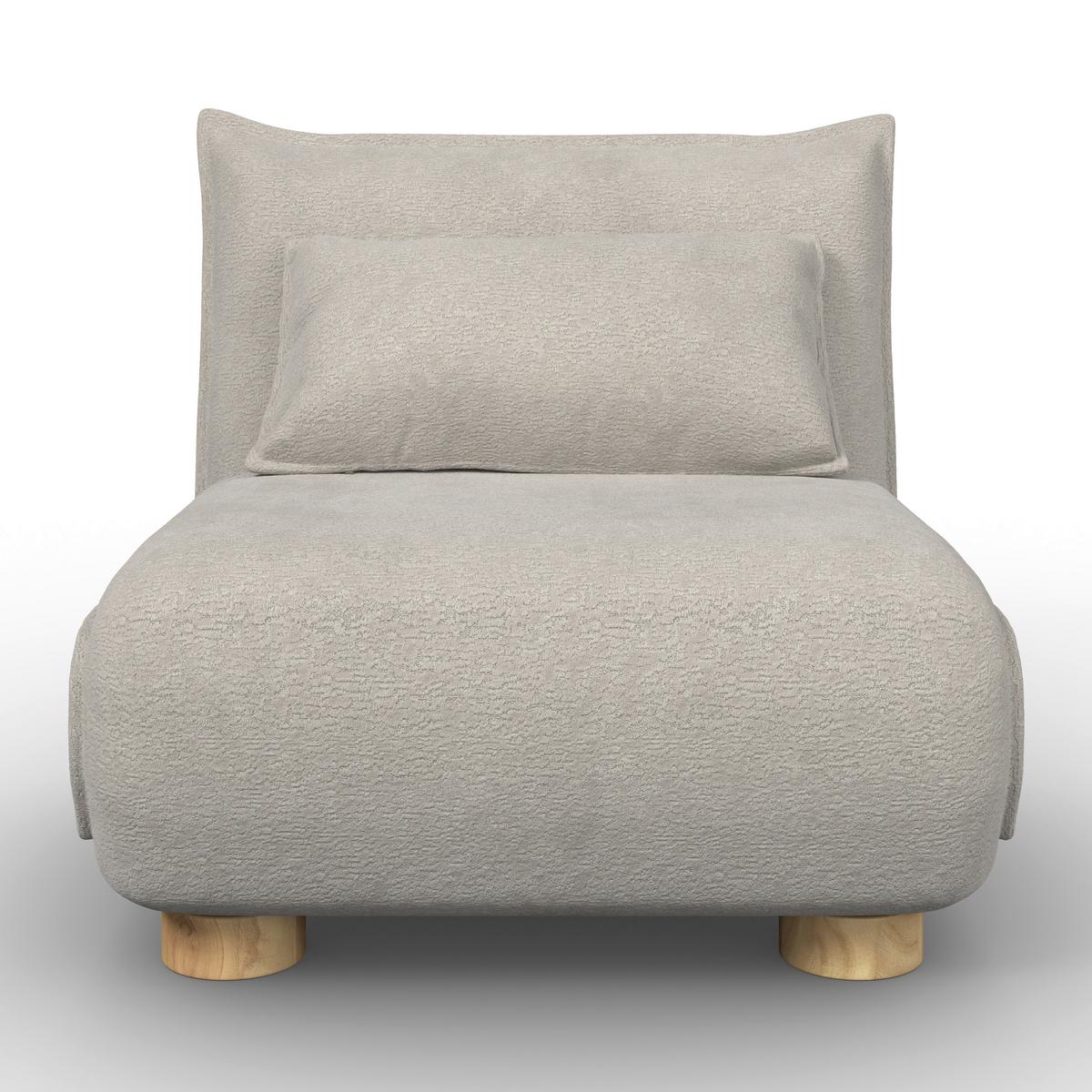 Schlafsessel Bella Bouclé Beige - Beige/Naturfarben, MODERN, Holz/Textil (83/41/63cm) - Bessagi Home