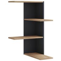 Eckregal BALOS Schwarz ca. 45x77x45cm - Honigeiche/Schwarz, LIFESTYLE, Holzwerkstoff (45/77/45cm) - MID.YOU