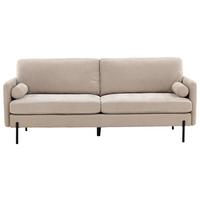 2-SITZER-SOFA ANTIBES - Beige/Schwarz, Design, Textil/Metall (209.5/86/87cm) - Livetastic