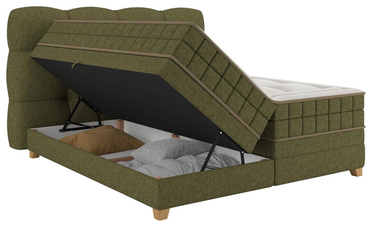 Boxspringbett Bianco Grün ca. 180x200cm - Grün, Konventionell, Holz/Holzwerkstoff (180/200cm) - Premium Living
