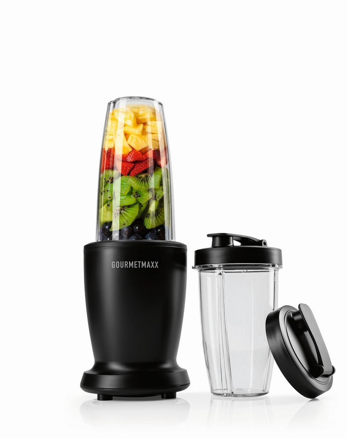 BLENDER DO SMOOTHIE 16821 - czarny/przezroczysty, Basics, tworzywo sztuczne/metal (11,5/11,5/31,8cm) - GOURMETMAXX