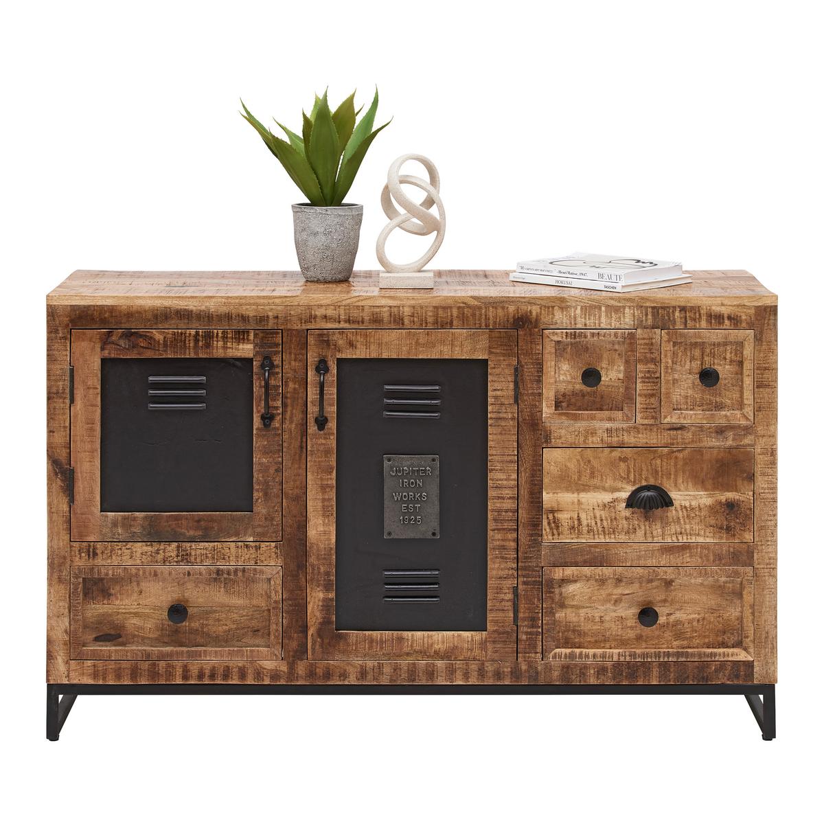 Komoda Leya - prirodne boje/crna, Lifestyle, metal/drvo (130/80/40cm) - Premium Living