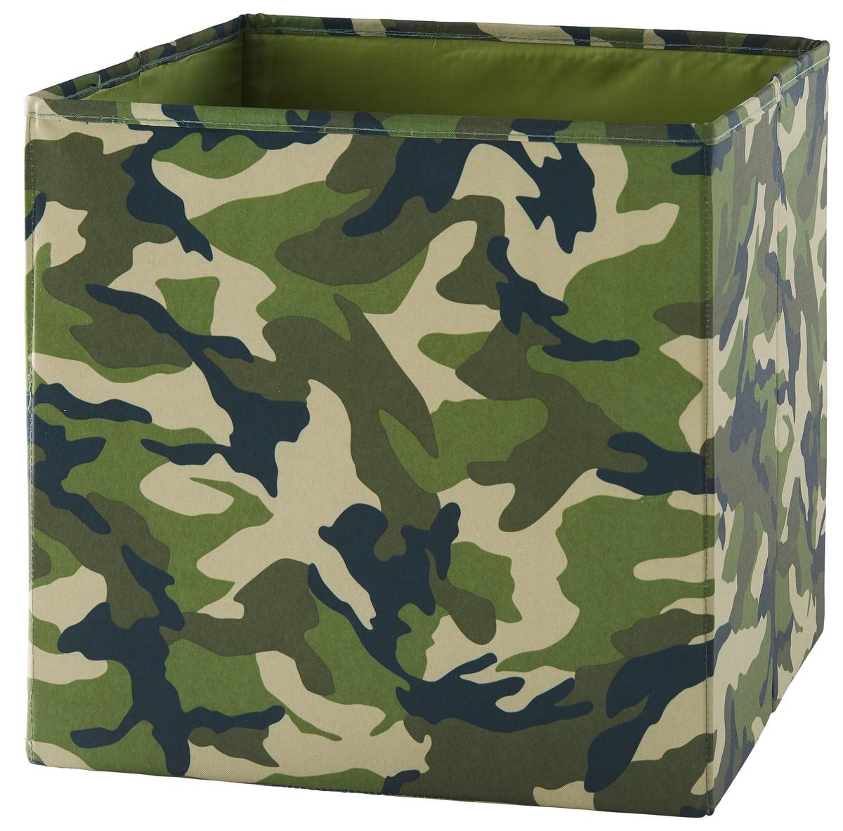 Összehajtható Doboz Michi - olívazöld/fekete, textil (30/30/30cm) - Modern Living