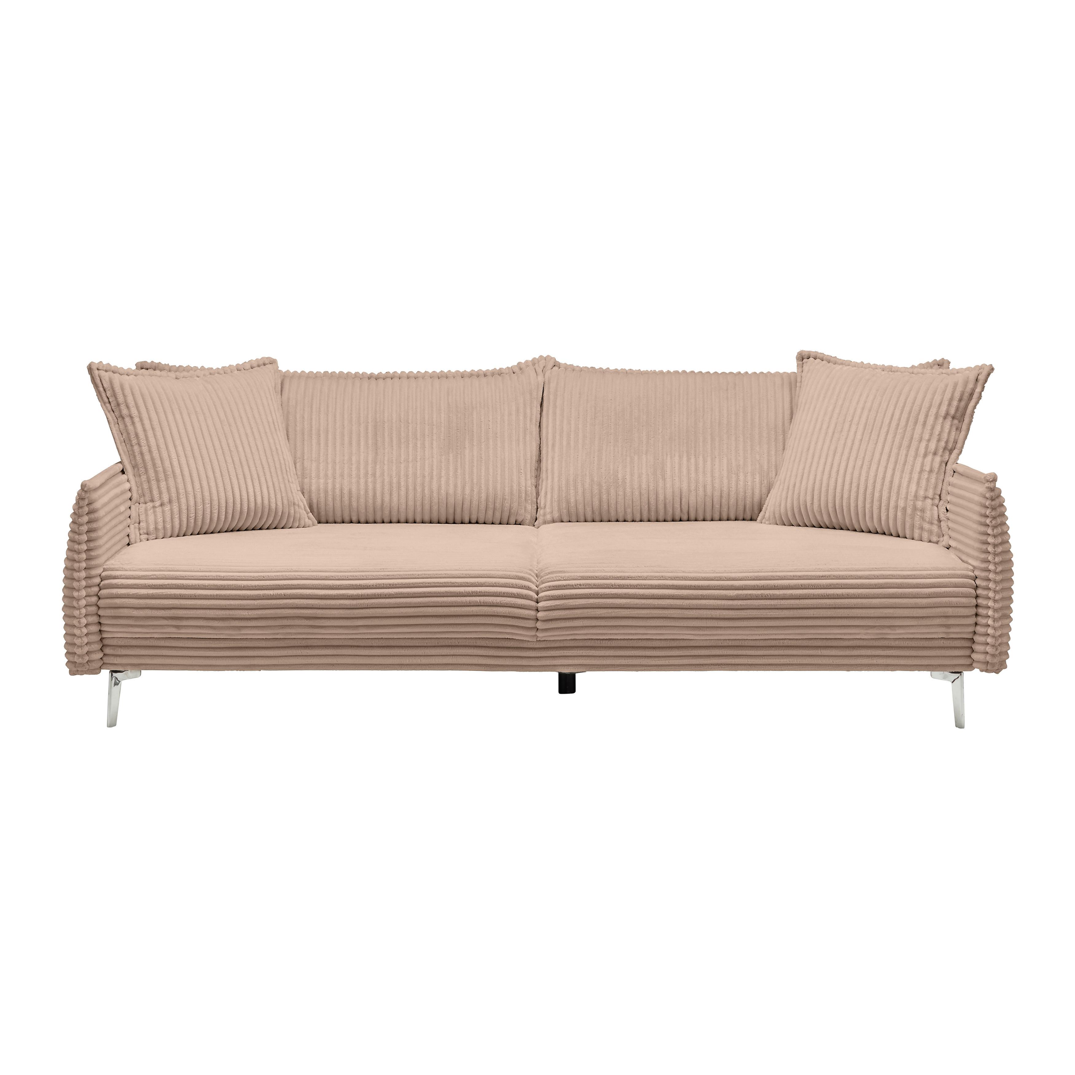 Bigsofa Kiss Braun - Chromfarben/Braun, MODERN, Holz/Metall (241/90/117cm) - Mömax