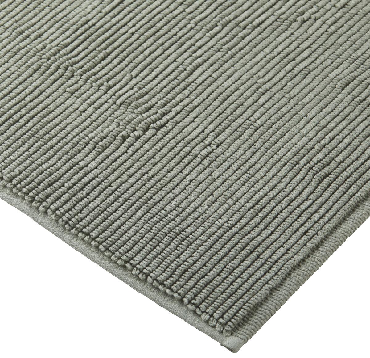 Badematte Bio Hanna in Olivgrün ca. 60x100cm - Olivgrün, Natur, Textil (60/100cm) - ecoTree
