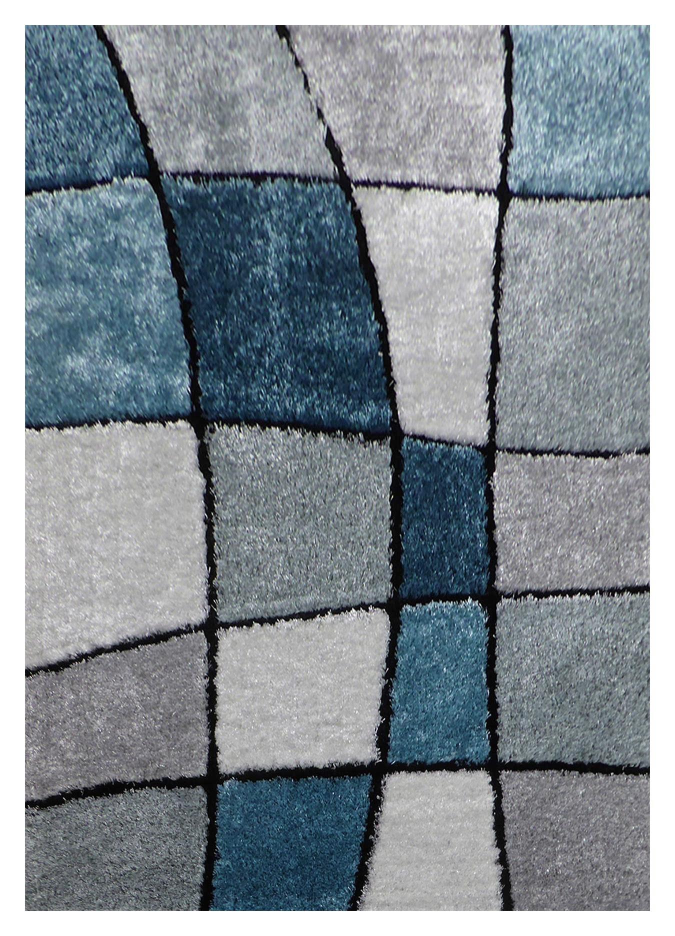 Hochflorteppich Fany Blau/Weiß 120x170cm - Blau/Grau, KONVENTIONELL, Textil (120/170cm) - Mömax modern living