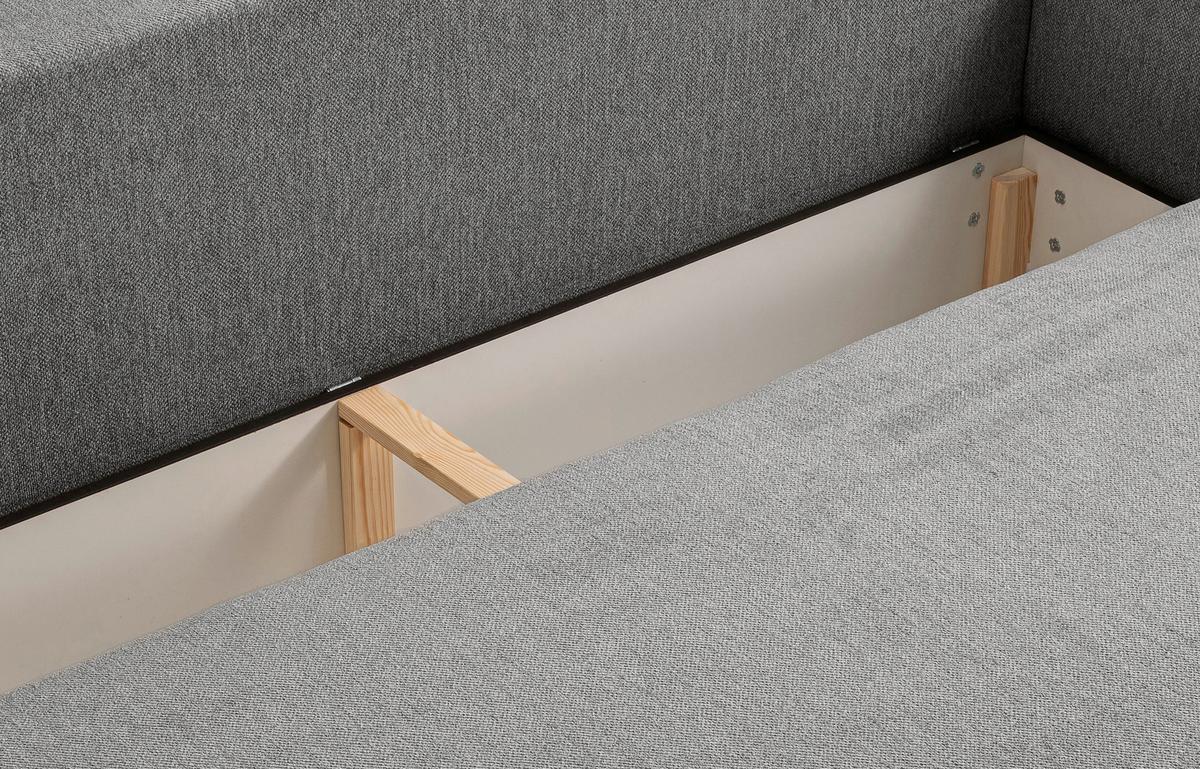 Schlafsofa Diana Grau - Schwarz/Grau, Basics, Holz/Kunststoff (231/93/108cm) - MID.YOU