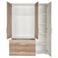 Kleiderschrank Braun/Weiß - (135/193/55cm) - PREMIUM LIVING