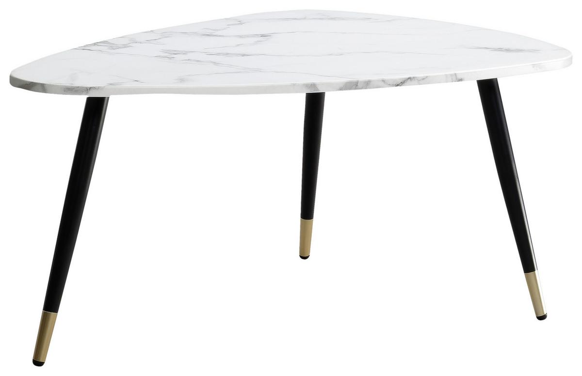 COUCHTISCH WL6.973 - Weiss/Goldfarben, Design, Holzwerkstoff/Metall (90/60/41cm) - MID.YOU