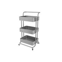 Servierwagen Danao in Silberfarben - Silberfarben/Silbereichenfarben, Basics, Metall (43/32/86cm) - Echtwerk