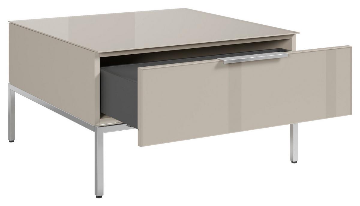 Couchtisch Siena - Chromfarben/Kaschmir, Modern, Glas/Holzwerkstoff (70/41/70cm) - Premium Living