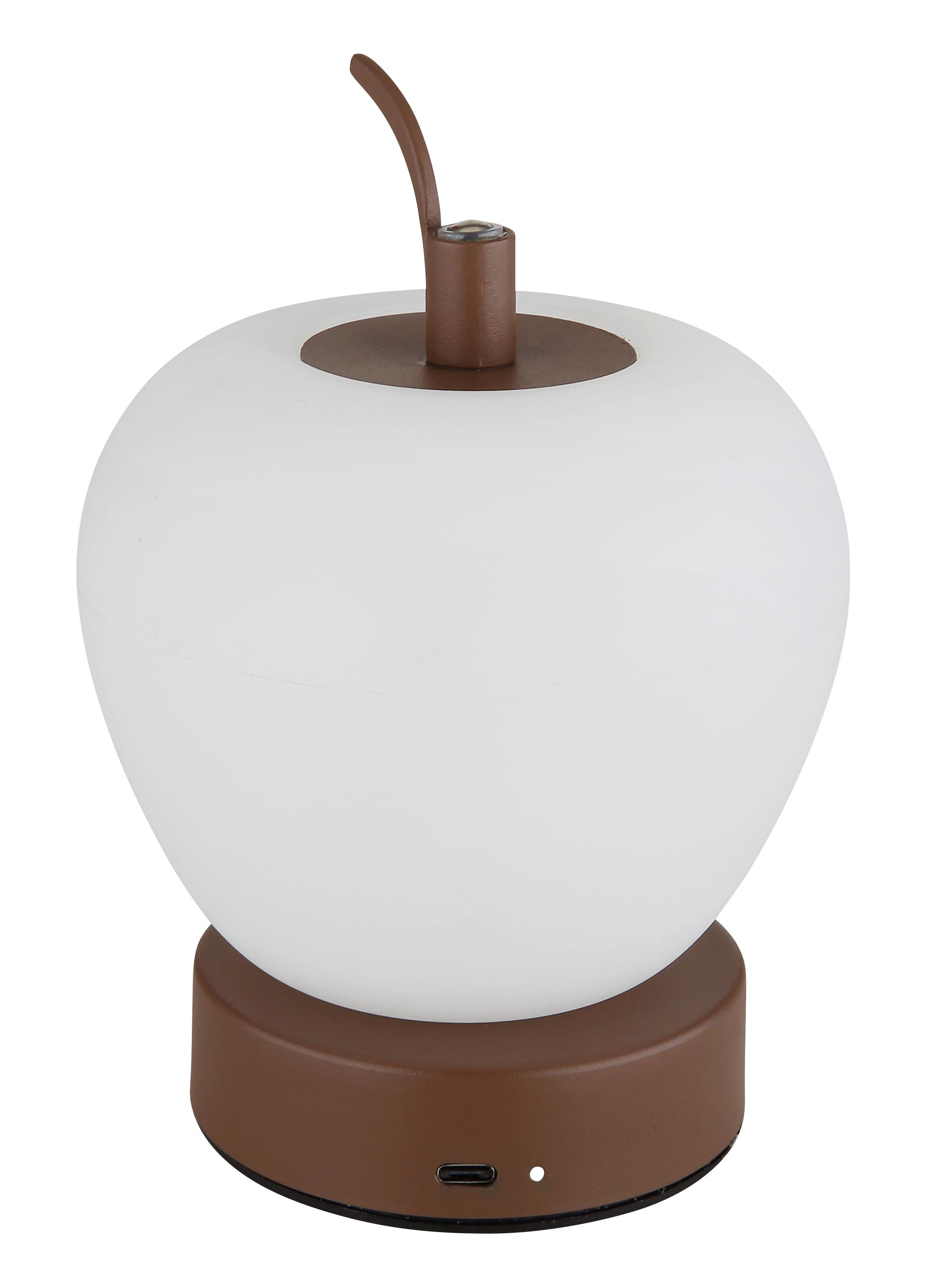 LED-Tischleuchte Evalina Weiß/Braun max. 2 Watt - Weiß/Braun, KONVENTIONELL, Kunststoff/Metall (12/16,5cm) - Globo