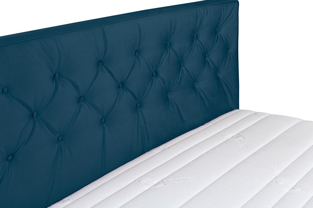 Polsterbett Granda ca. 180x200 cm Dunkelblau - Chromfarben/Buchefarben, MODERN, Holz/Textil (180/200cm) - MID.YOU