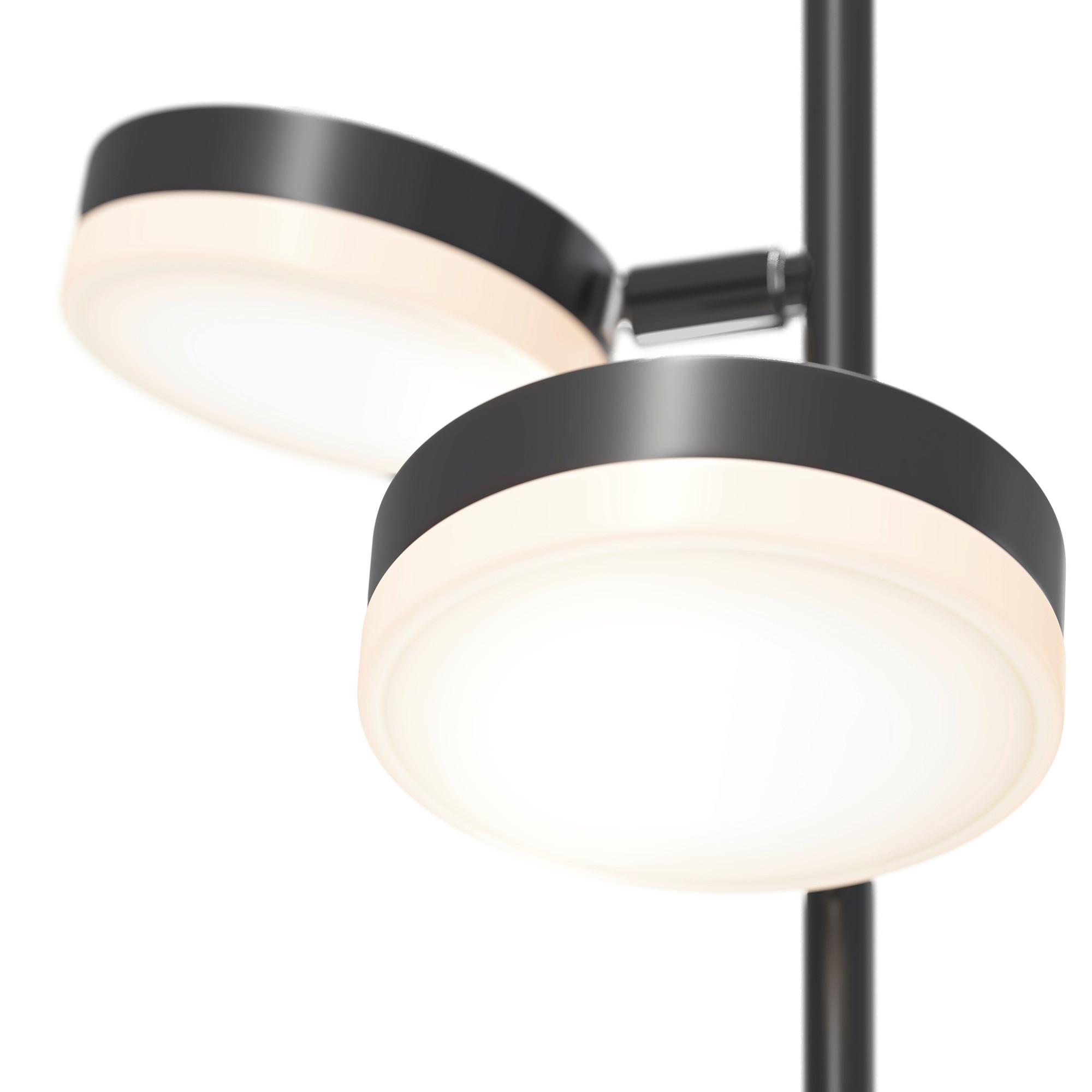 Stehleuchte Fad Schwarz max. 12 Watt - Schwarz, Trend, Kunststoff/Metall (25/145cm) - MAYTONI