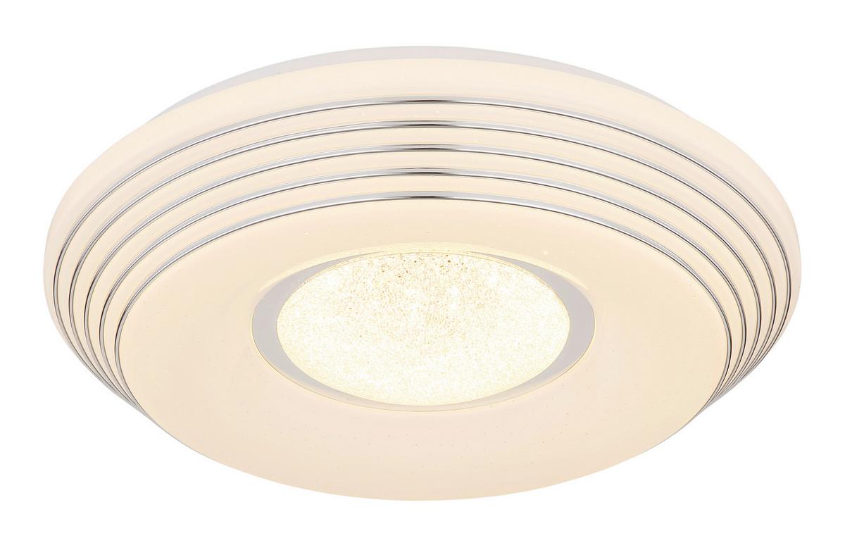 LED-Deckenleuchte Pillo max. 24 Watt - Klar/Chromfarben, Design, Kunststoff/Metall (39/8,3cm) - Globo
