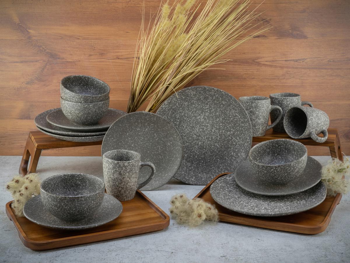 Kombinirani Servis Granit, 16-Delni - siva, Moderno, keramika - Creatable