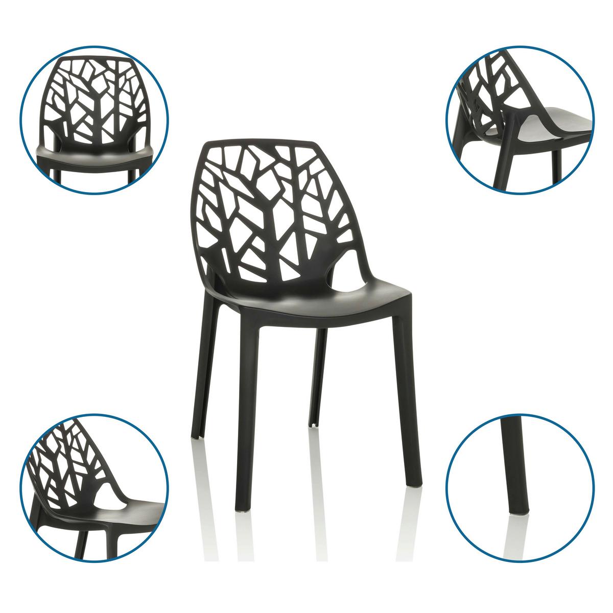 Stol Artifo Tri, Črna - črna, Basics, umetna masa (47/80/56cm) - MID.YOU