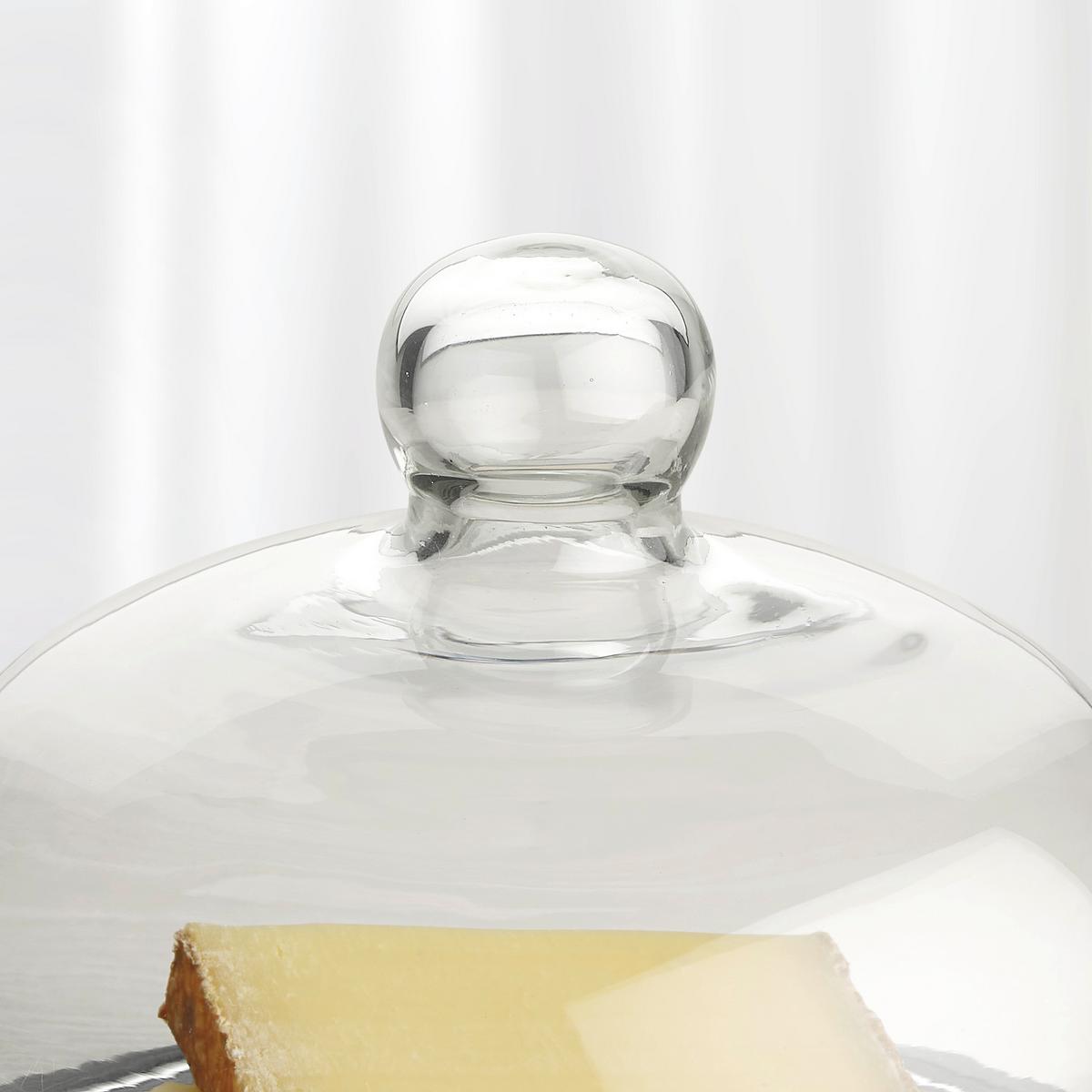 Käseglocke Stoney in Schwarz Ø ca.21cm - Schwarz, Glas/Naturmaterialien (21/14cm) - Zandiara