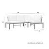 LOUNGEGRUPP ARIANNA - svart/cremefärgad, Modern, metall/textil (146/76/75cm) - Bessagi Garden