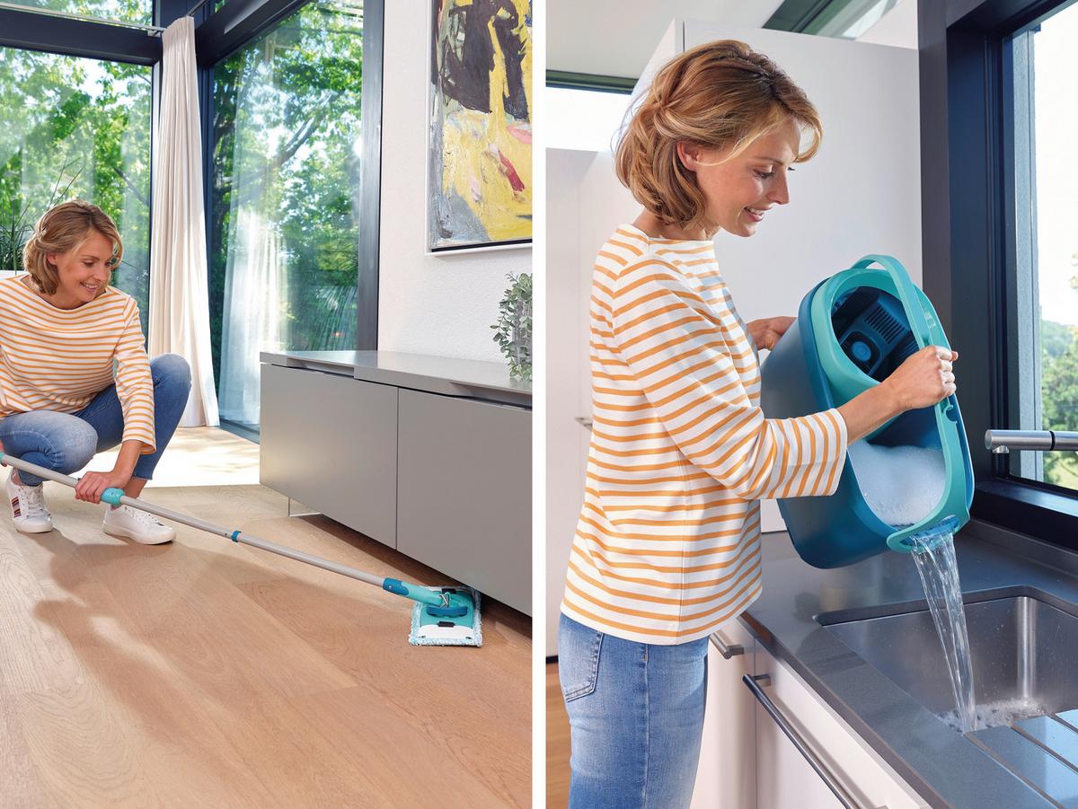Felmosószett Leifheit Clean Twist Disc Mop - fehér, textil/fém (26/46/26cm) - Leifheit