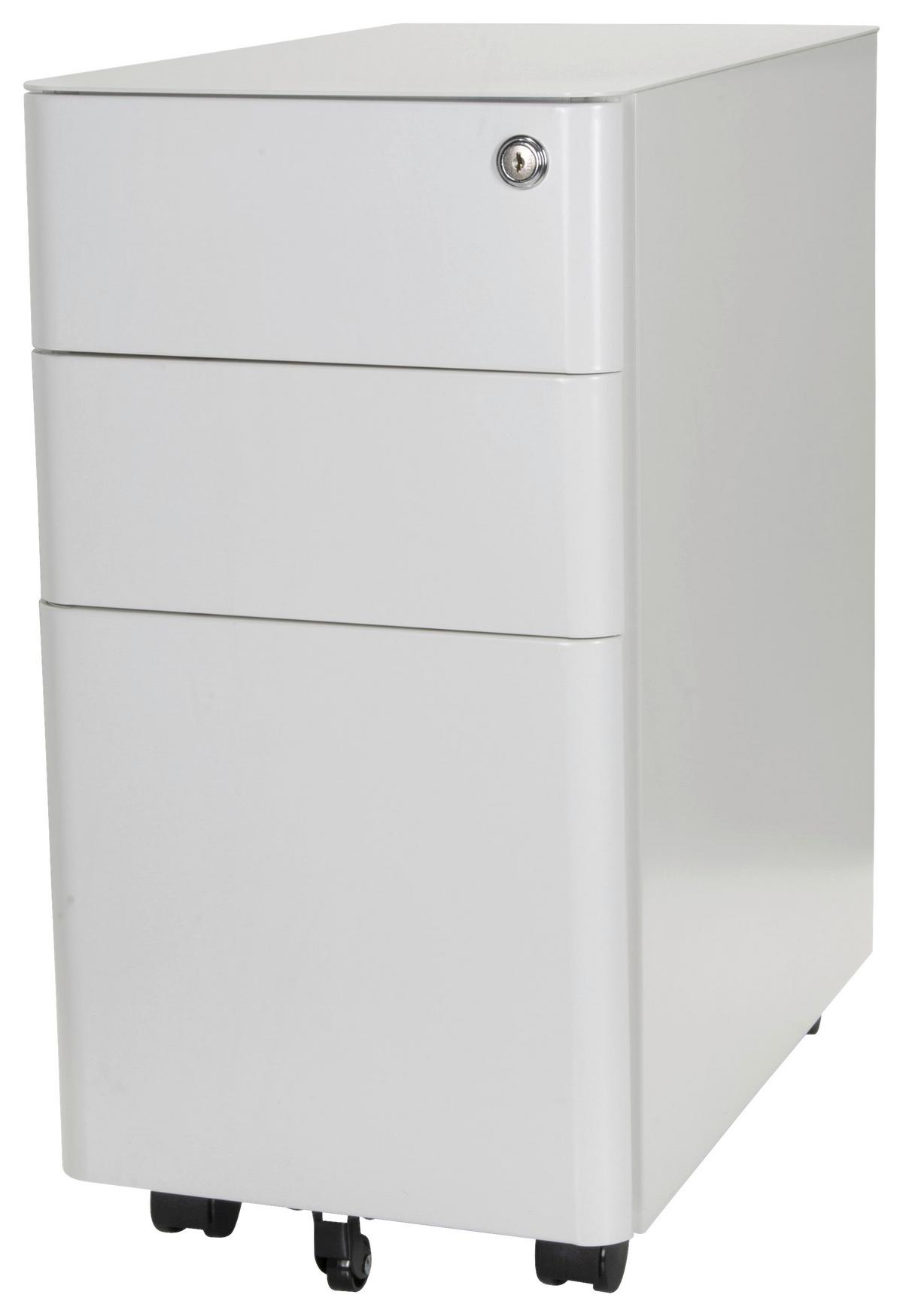 Predalnik Na Kolescih Color I, Bela - bela, Moderno, kovina/umetna masa (30/59/50cm) - MID.YOU