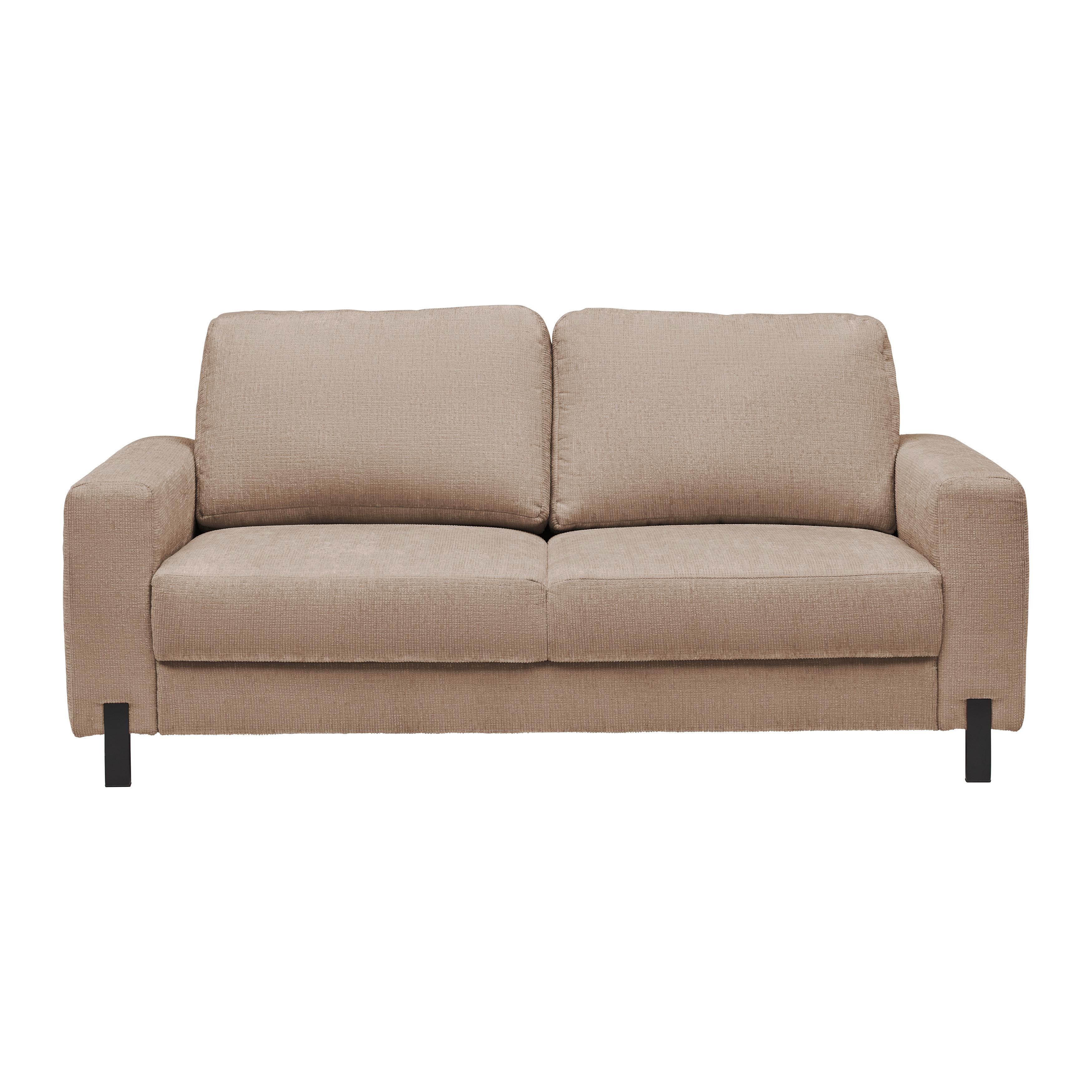 2-Sitzer-Sofa Piega Cappuccino - Schwarz/Cappuccino, MODERN, Textil/Metall (189/66-87/96cm) - Mömax