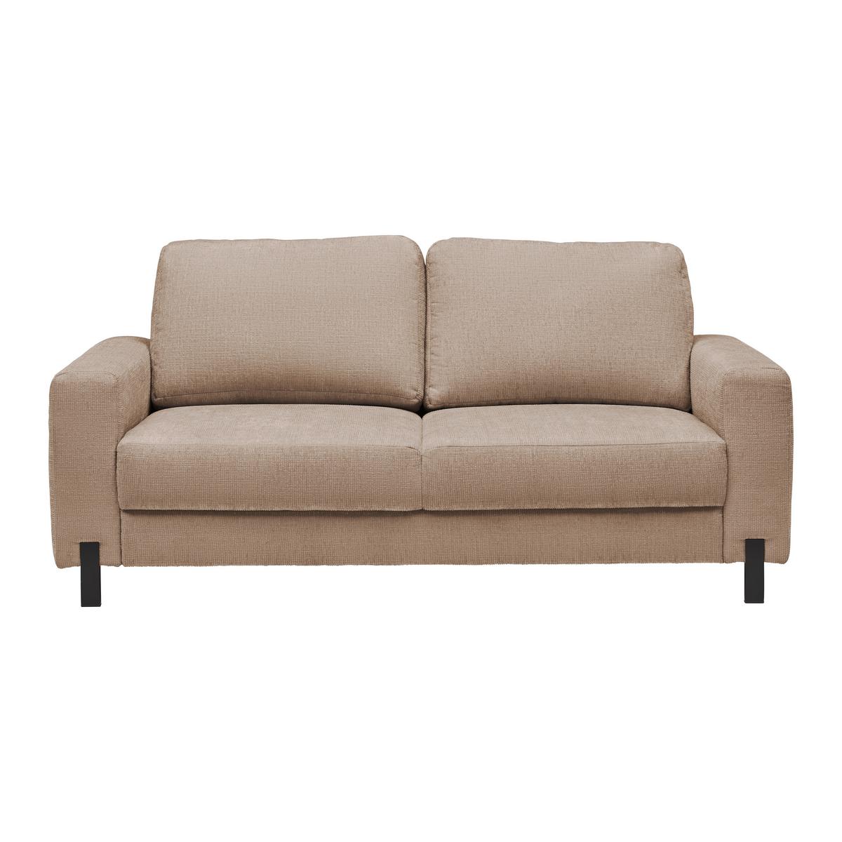 2-Sitzer-Sofa Piega Cappuccino - Schwarz/Cappuccino, MODERN, Textil/Metall (189/66-87/96cm) - Mömax