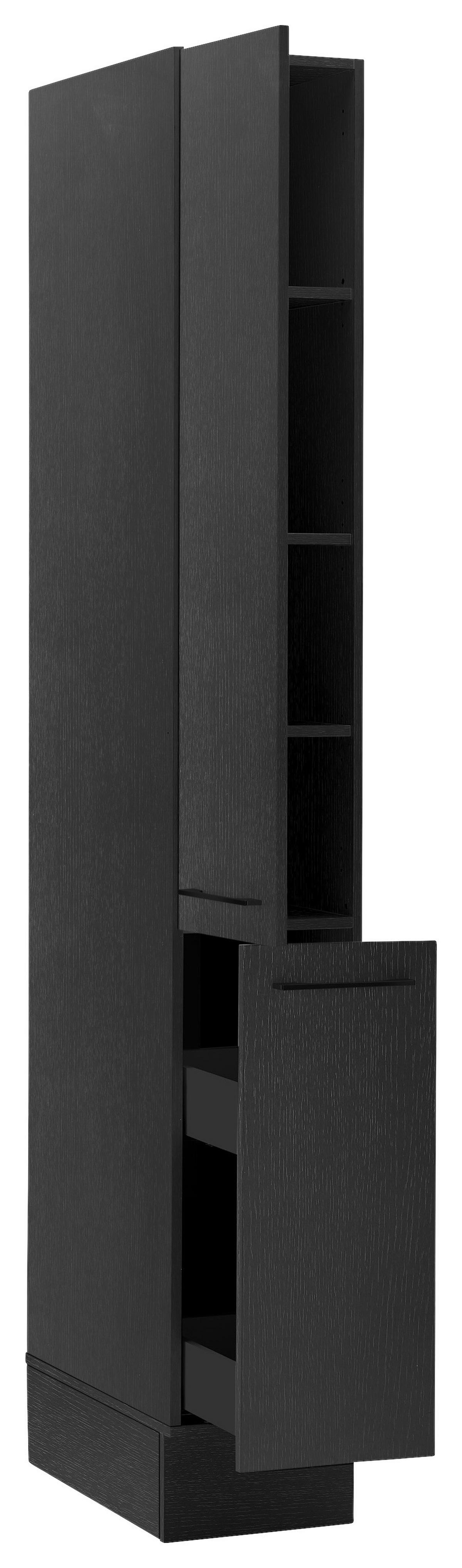 Apothekerschrank TURIN VS30, schwarz - Schwarz, MODERN, Holzwerkstoff/Metall (30/211/57cm)