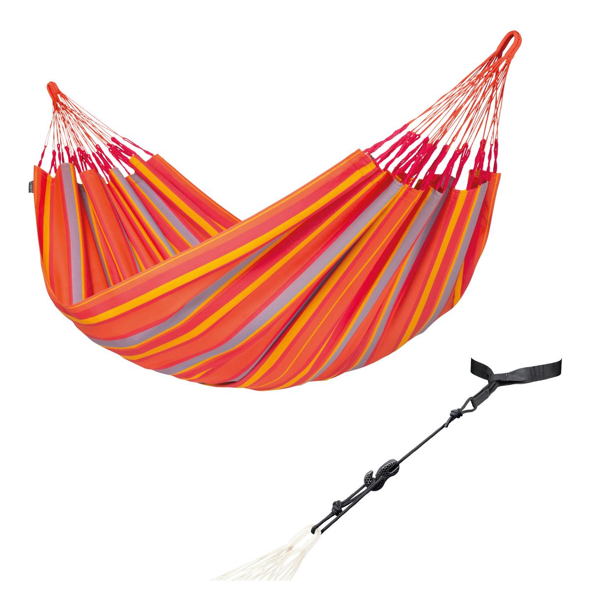 Hängematte Classic Double Hammock Outdoor Gelb/Orange - Gelb/Rot, KONVENTIONELL, Textil (160/350cm) - La Siesta