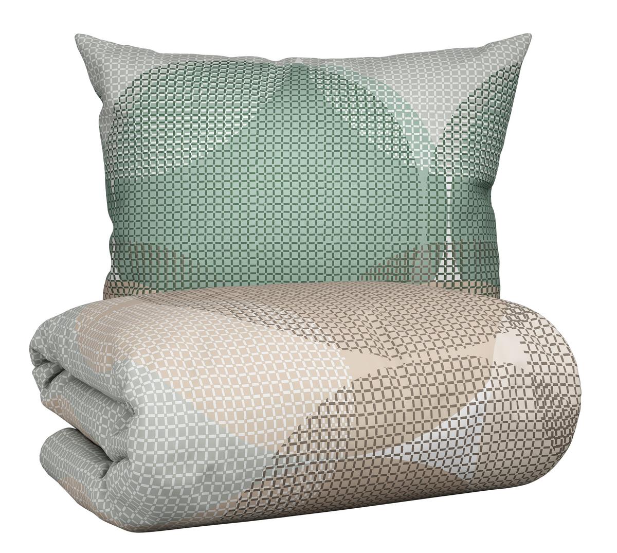 Ágyneműhuzat-garnitúra Chiara - bézs/zöld, Natur, textil (140/200cm) - Modern Living