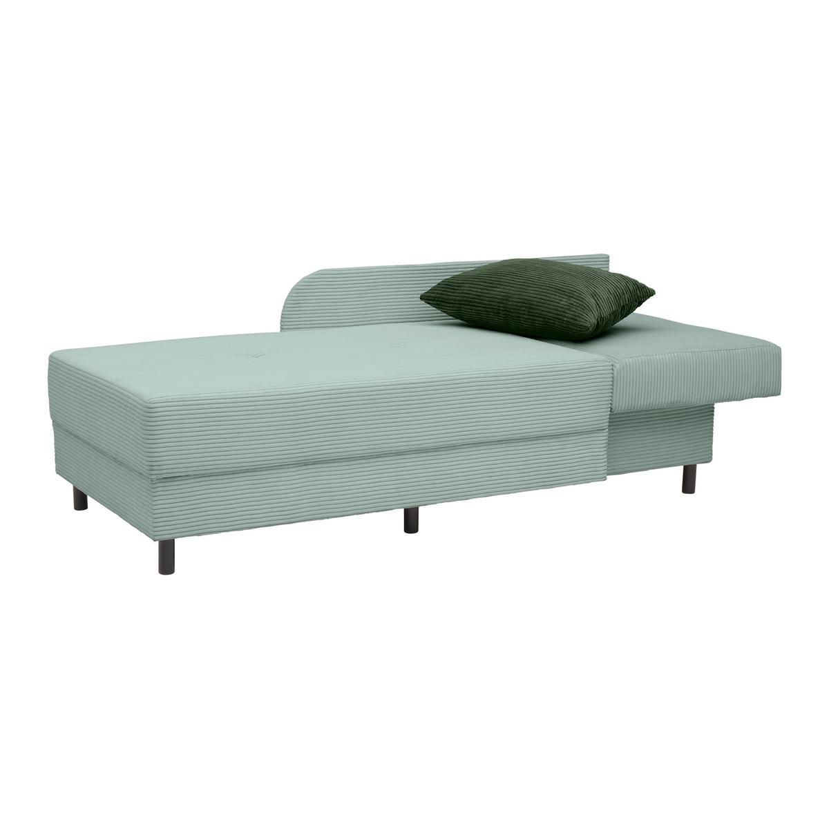 Liege Nova Salbeigrün - Salbeigrün/Schwarz, MODERN, Holz/Textil (145/62/85cm) - Mömax