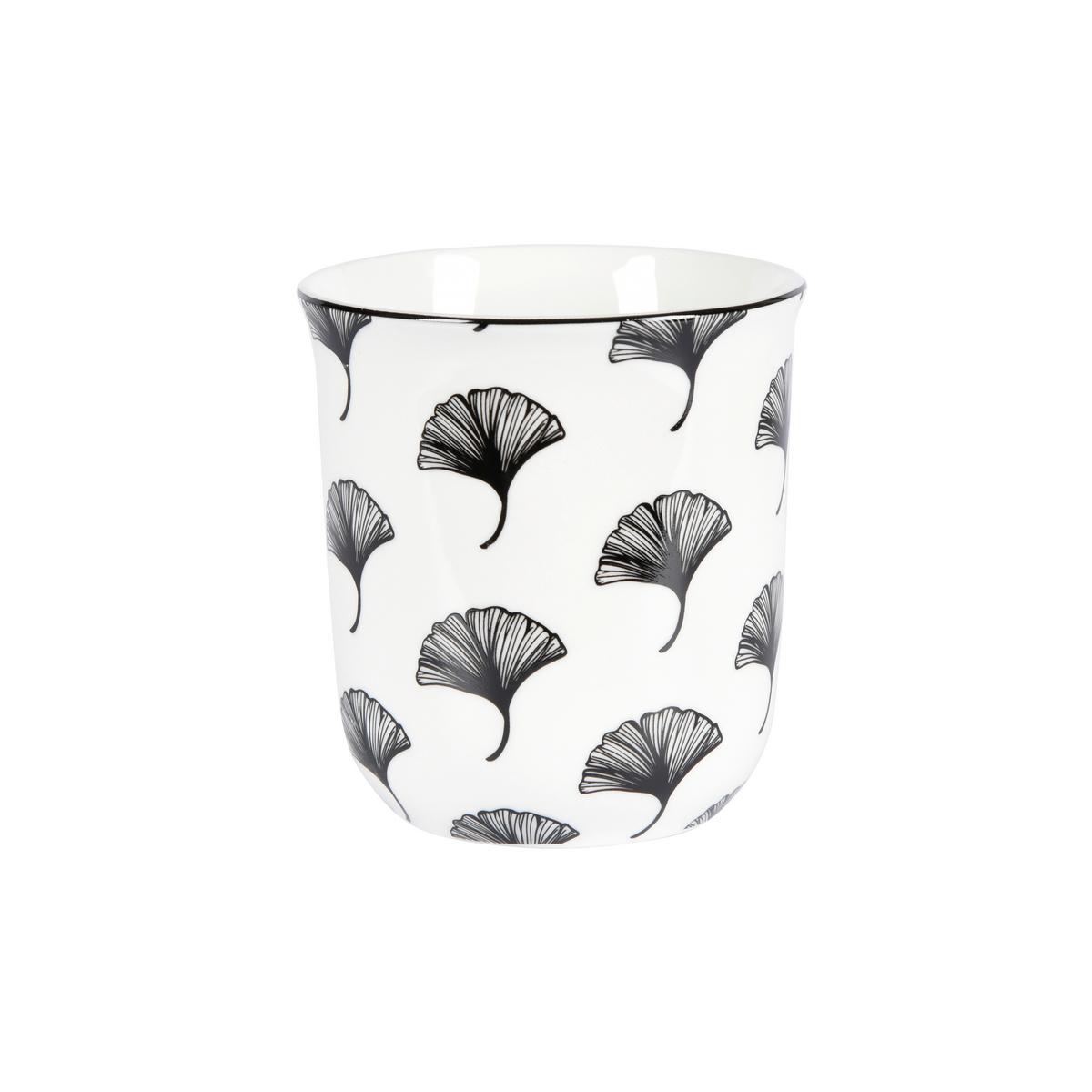 Kaffeeebecher Shiva aus Porzellan ca. 300ml - Schwarz/Weiß, LIFESTYLE, Keramik (8,4/9,2cm) - Mömax