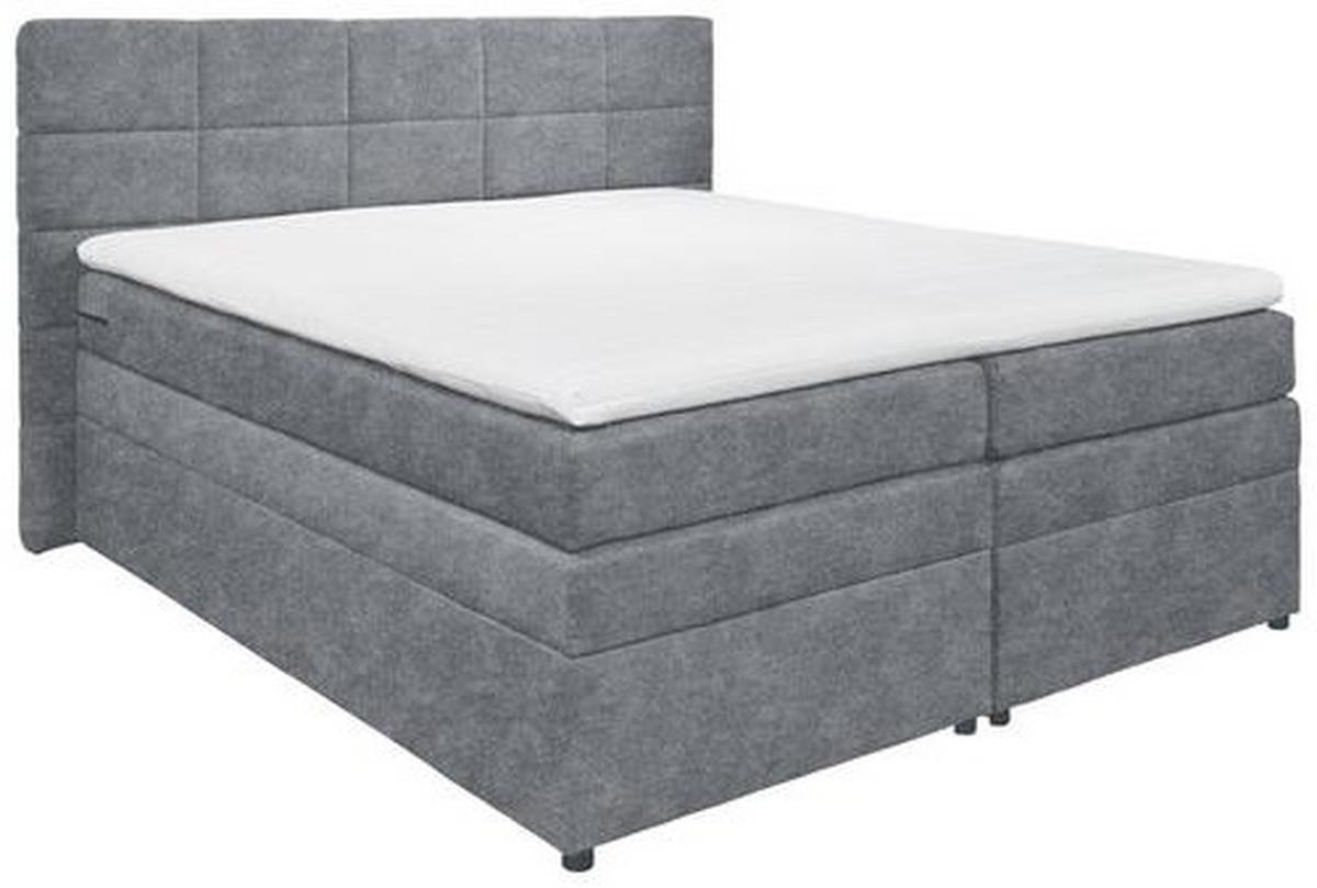 Boxspringbett Tacoma 3 inkl. Topper ca. 180x200cm Anthrazit - Anthrazit, KONVENTIONELL, Kunststoff/Textil (180/200cm) - MID.YOU