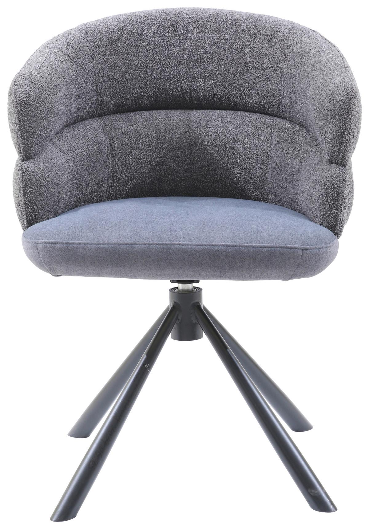 Armlehnstuhl Malia Grau - Schwarz/Grau, MODERN, Textil/Metall (58/83/62cm) - Premium Living