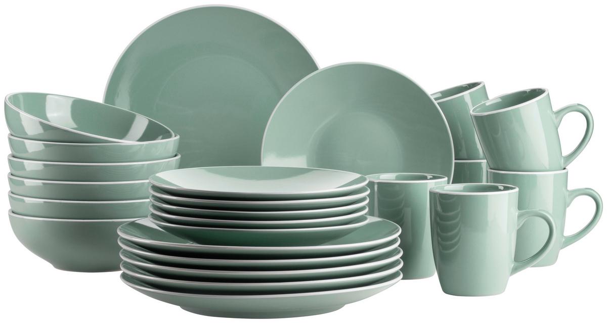KOMBISERVICE 931845 GRÜN GLÄNZEND - Grün, Basics, Keramik (46,5/33/32cm) - Mäser