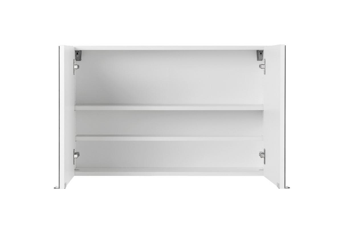 Spiegelschrank Siena mit LED ca. 80x65x20cm 2-türig Weiß - Chromfarben/Weiß, MODERN, Holzwerkstoff/Metall (80/65/20cm) - Held