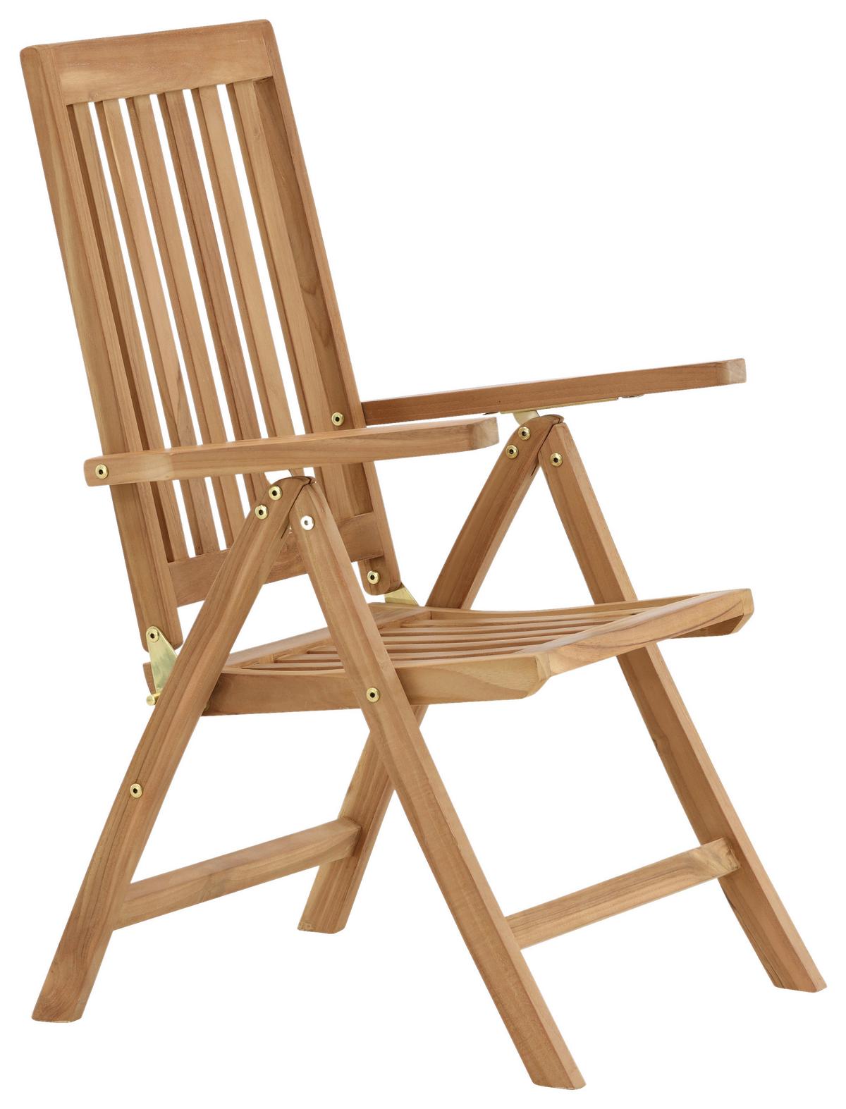 Klappstuhl Kenya ca. 62x105x73 cm Teakholz - Teakfarben, KONVENTIONELL, Holz (62/105/73cm) - Gardenson