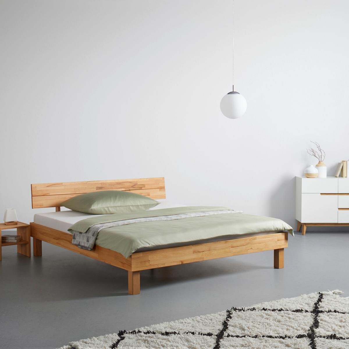 Bett aus Massiv Holz ca. 180x200cm - Naturfarben, KONVENTIONELL, Holz (180/200cm) - Based