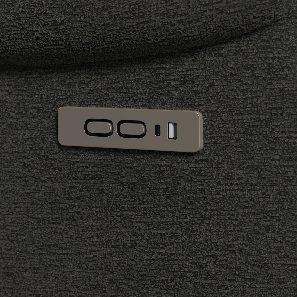 Elektrischer Relaxsessel Alice mit Liege- und Relaxfunktion - Dunkelgrau/Schwarz, MODERN, Holz/Textil (76/110/90cm) - Bessagi Home