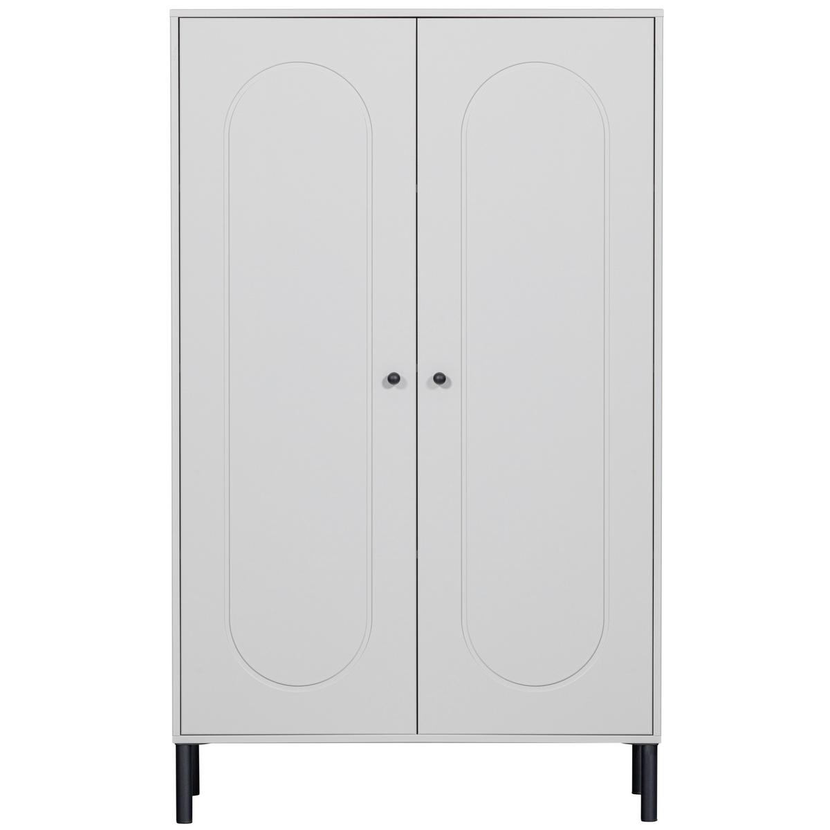 Garderobenschrank Xina Grau - Schwarz/Grau, Design, Holz/Metall (90/149/40cm) - Livetastic