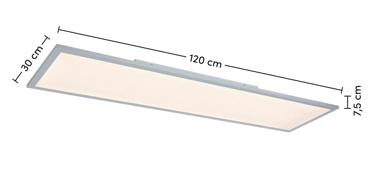 Led Mennyezeti Lámpa Cornelius - ezüstszínű/fehér, Modern, műanyag/fém (120/30/7,5cm) - Mömax