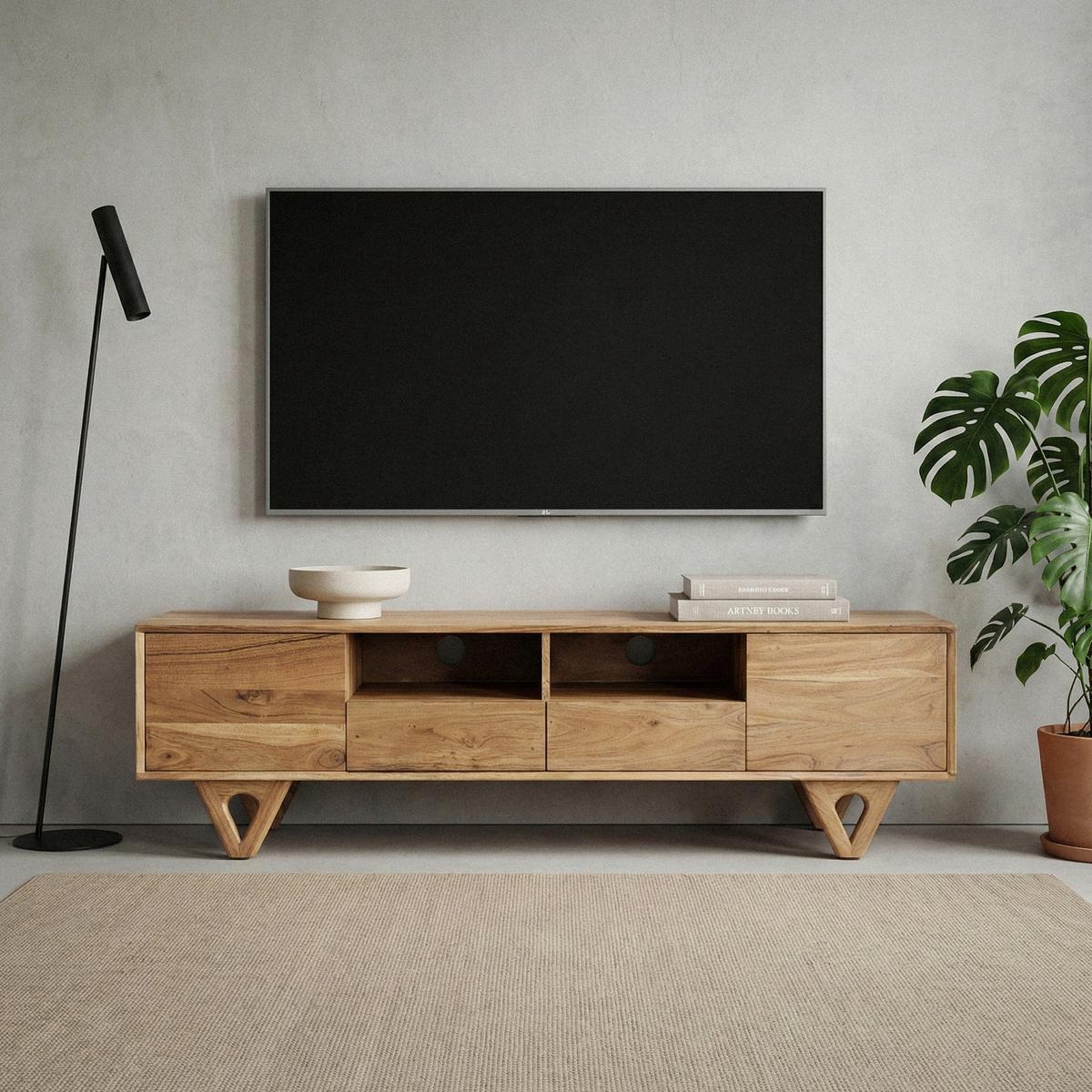 Lowboard Wl7.593 - Akaziefarben, Design, Holz (160/40/46cm) - Livetastic