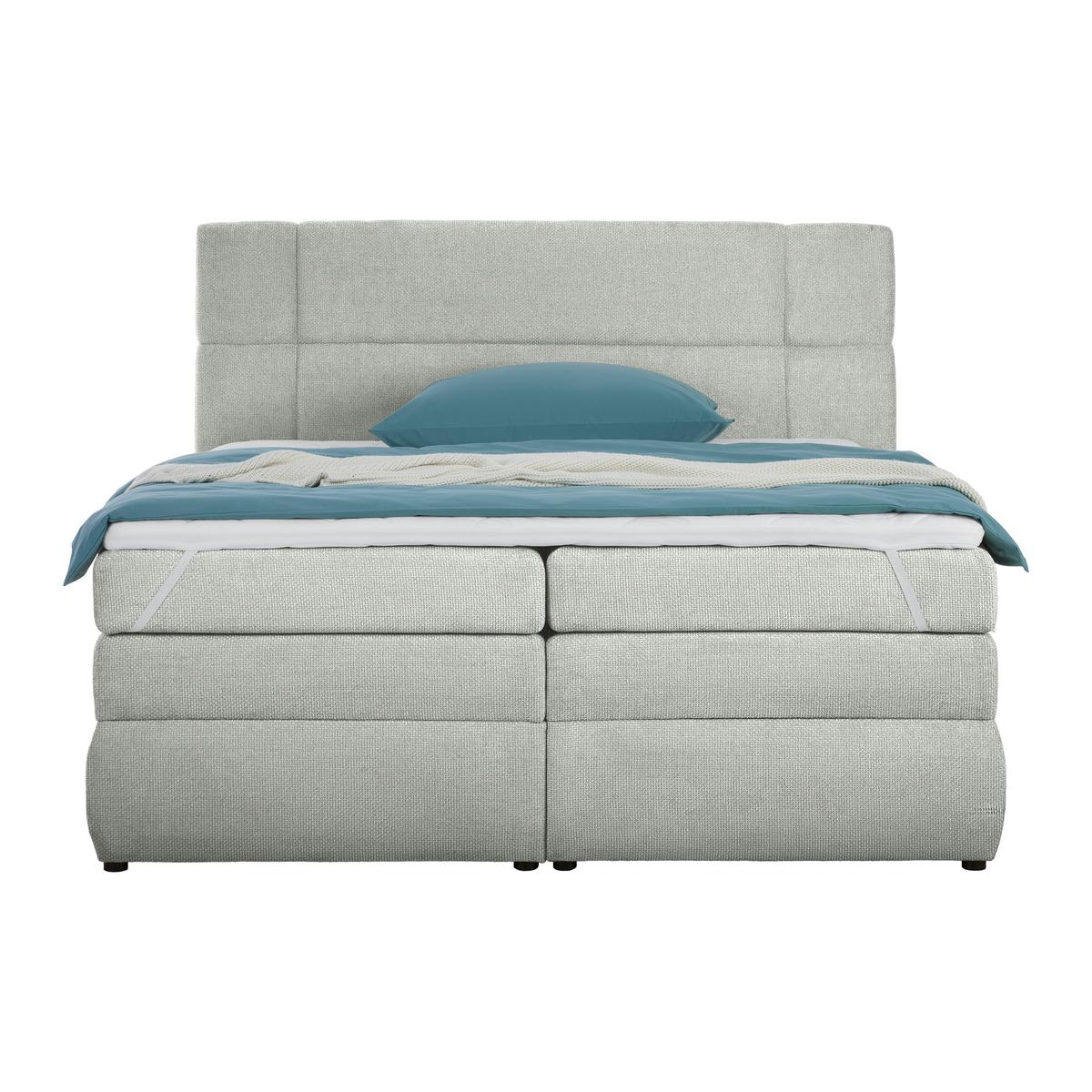 Boxspring Krevet Palace - srebrne boje, Konvencionalno, tekstil/plastika (180/200cm) - Premium Living