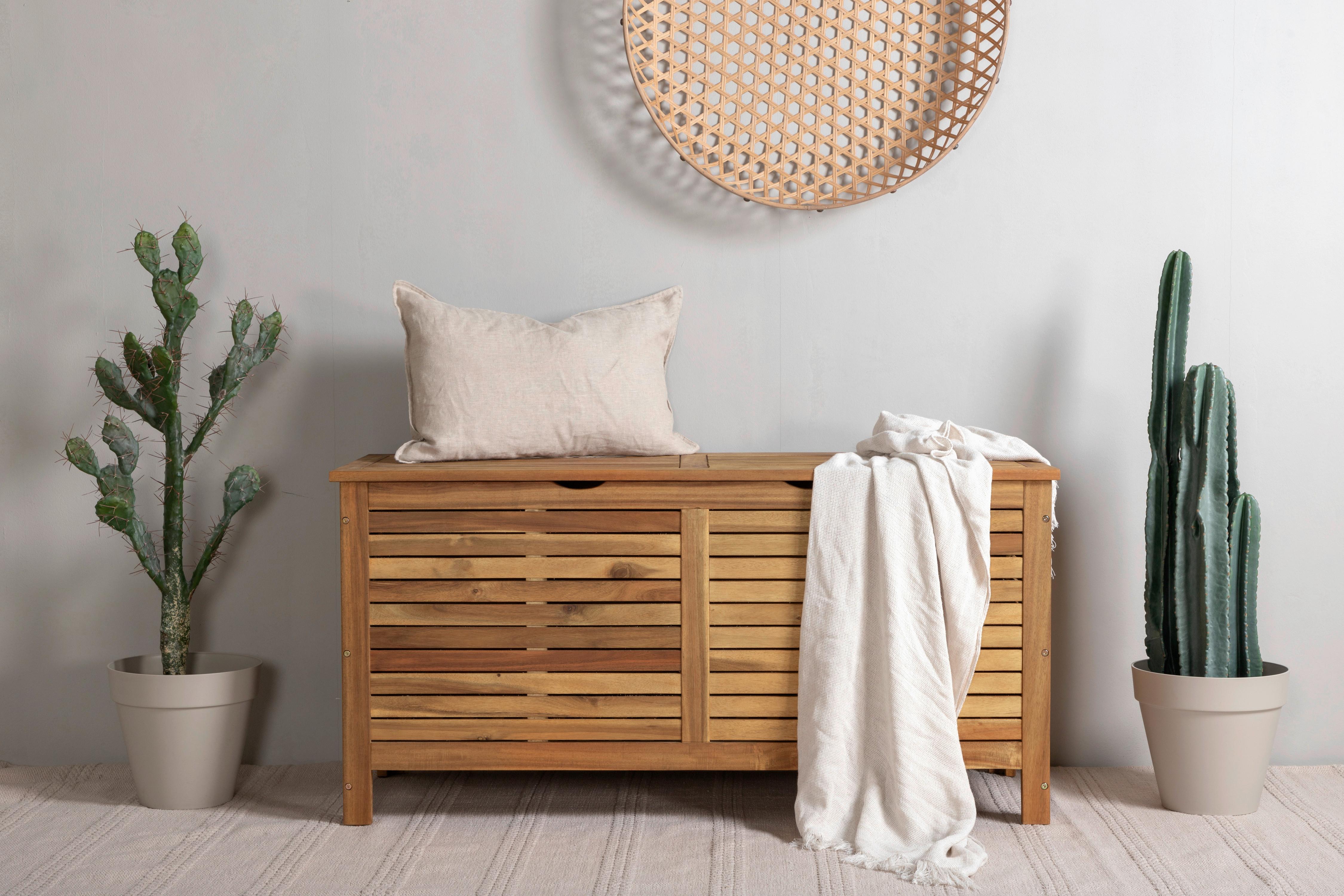 Kissenbox Marion ca. 130x65x48 cm Akazie massiv - Akaziefarben, KONVENTIONELL, Holz (130/64.5/48cm) - Gardenson