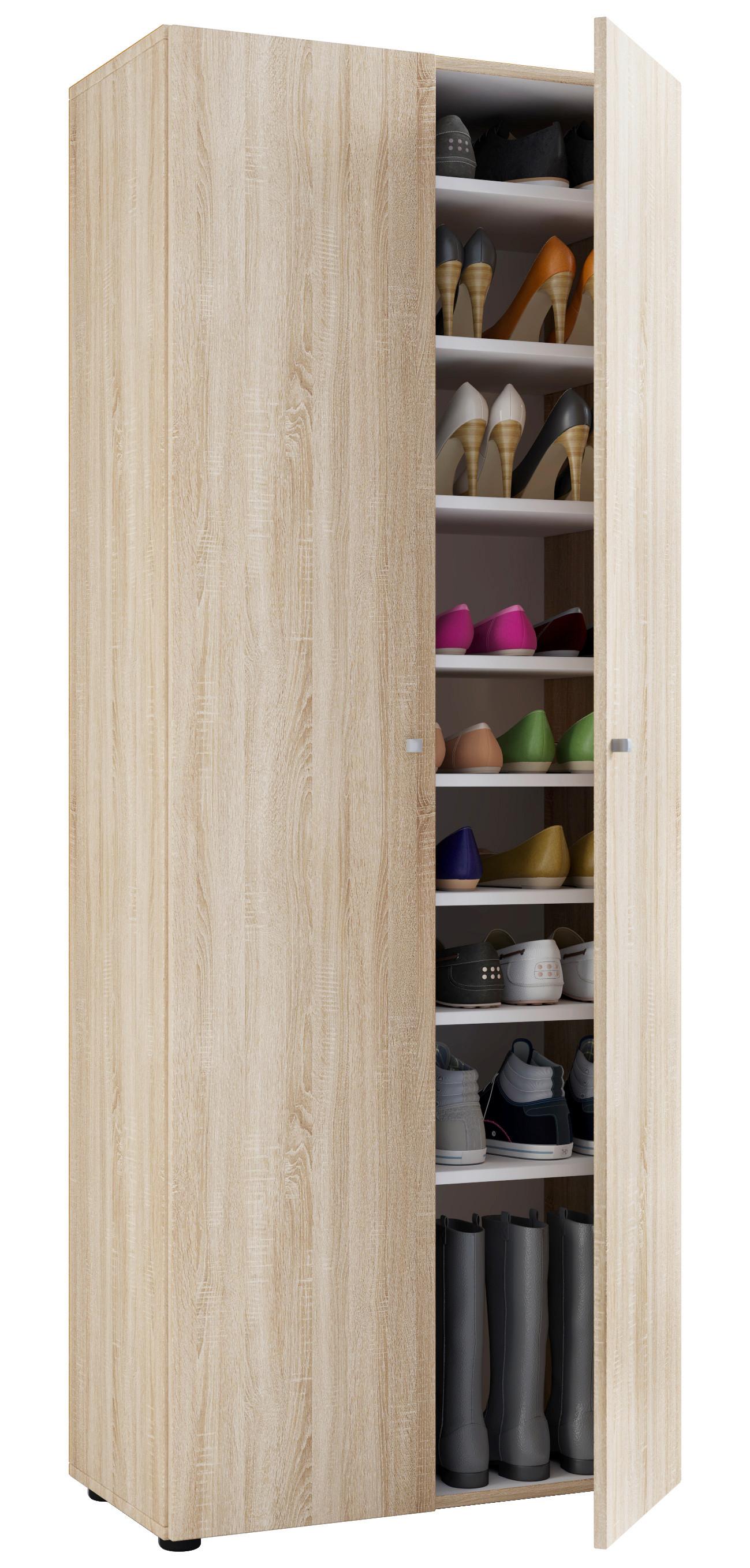 Omara Za Čevlje Vandol, Barva Hrasta - črna/hrast sonoma, Design, umetna masa/leseni material (71/180/39cm) - MID.YOU