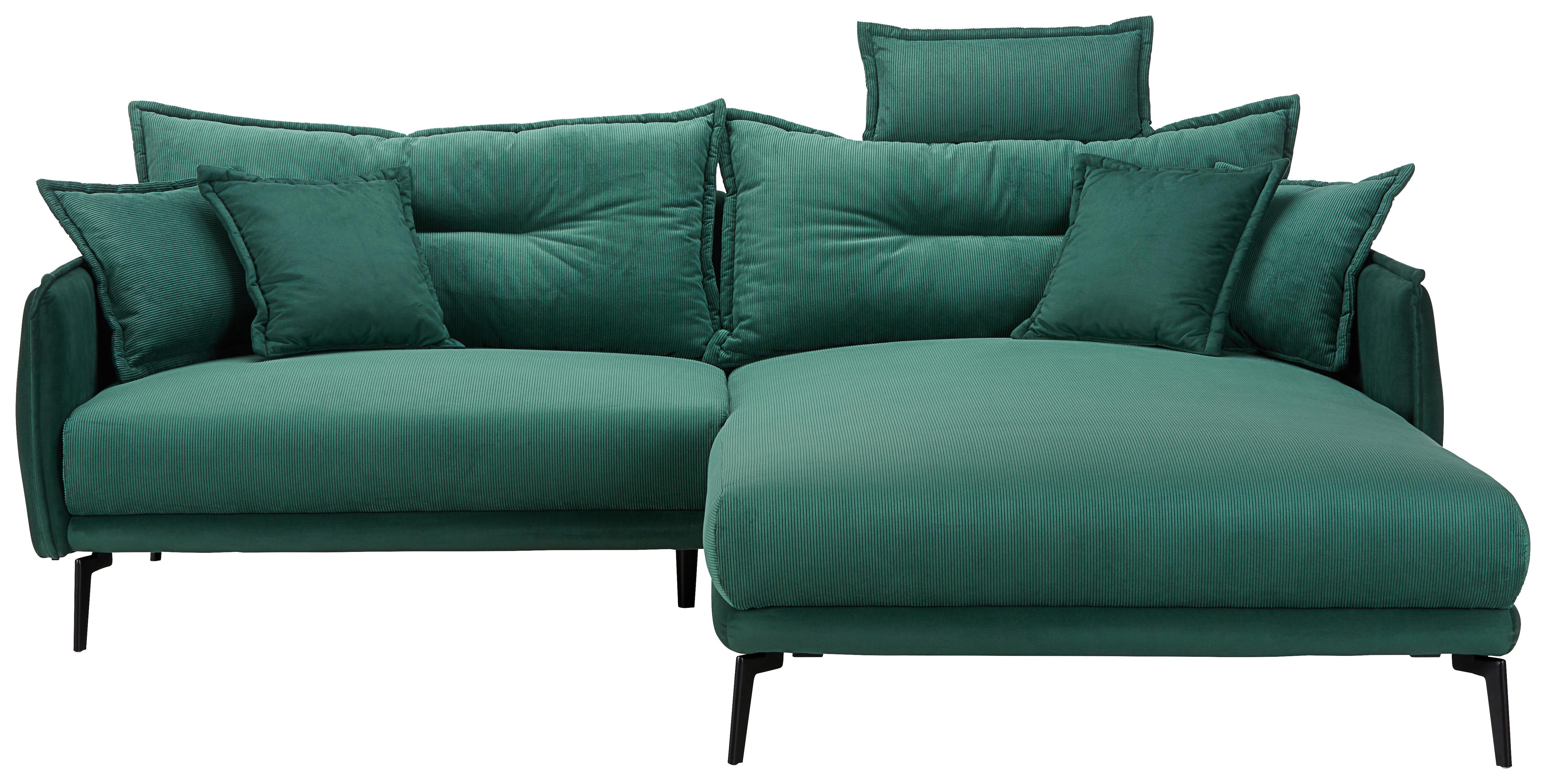 Sedežna Garnitura Nuovo, Iz Žameta - črna/zelena, Moderno, kovina/tekstil (247/106/192cm) - Top ponudba