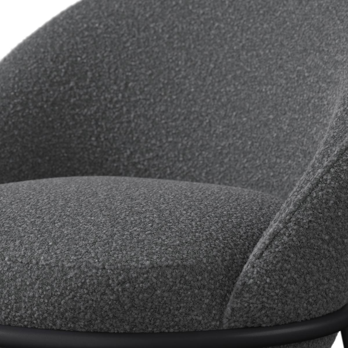 Barhocker Zoa Grau Struktur Gepolstert - Schwarz/Grau, MODERN, Holz/Textil (50/110/58cm) - Bessagi Home