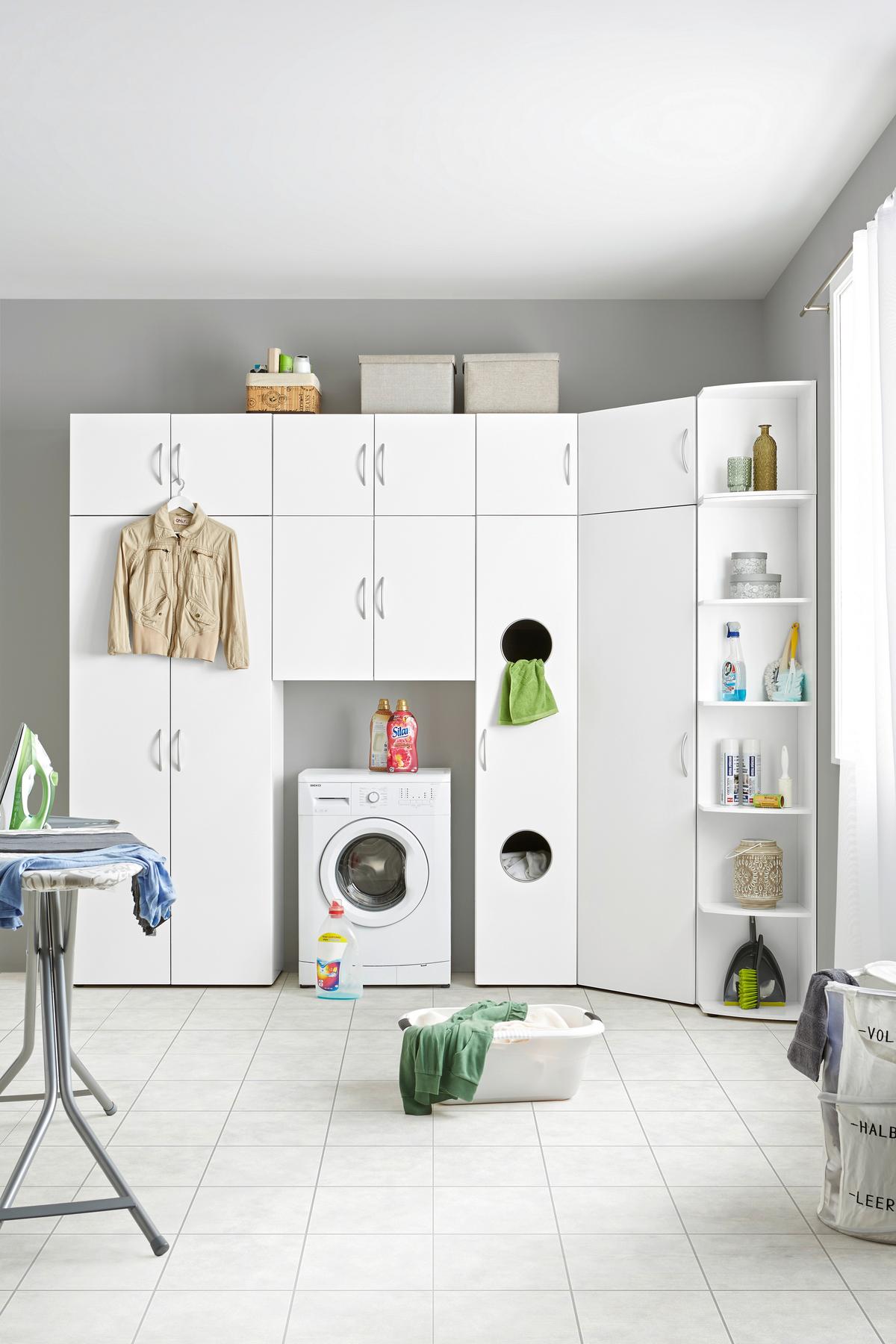 Mehrzweckschrank in Weiss - Weiss/Alufarben, Konventionell, Holzwerkstoff/Kunststoff (80/185/40cm) - Mömax