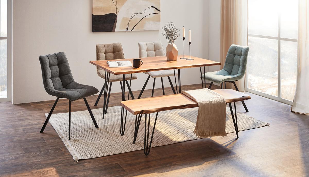 KRZESŁO KELLY - czarny/ciemnoszary, Design, metal/tkanina (47/61/86cm) - Xora